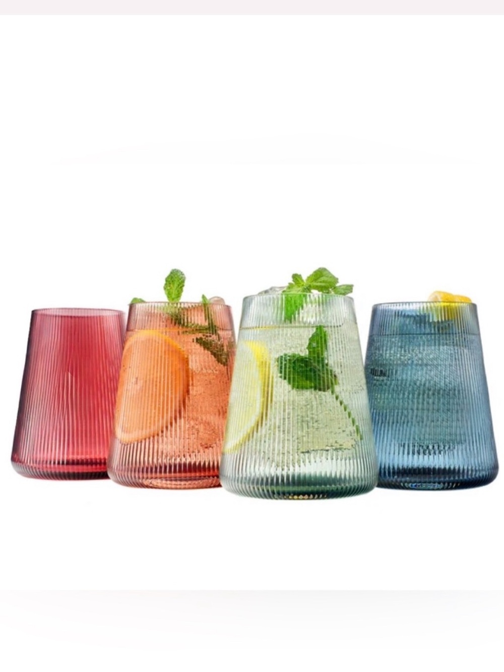 KHEN Colorful Wine Glass Tumbler Tonal Collection Set of 4 NIB